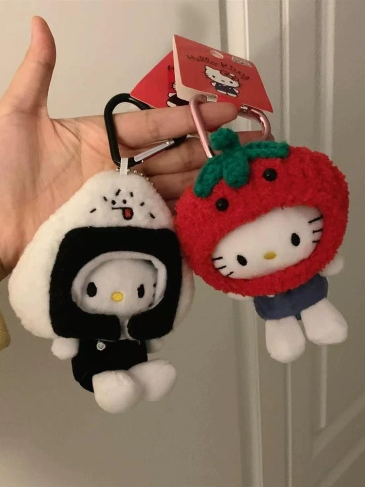 Hello Kitty Cap Accessories Series Plush Mascot Keychain