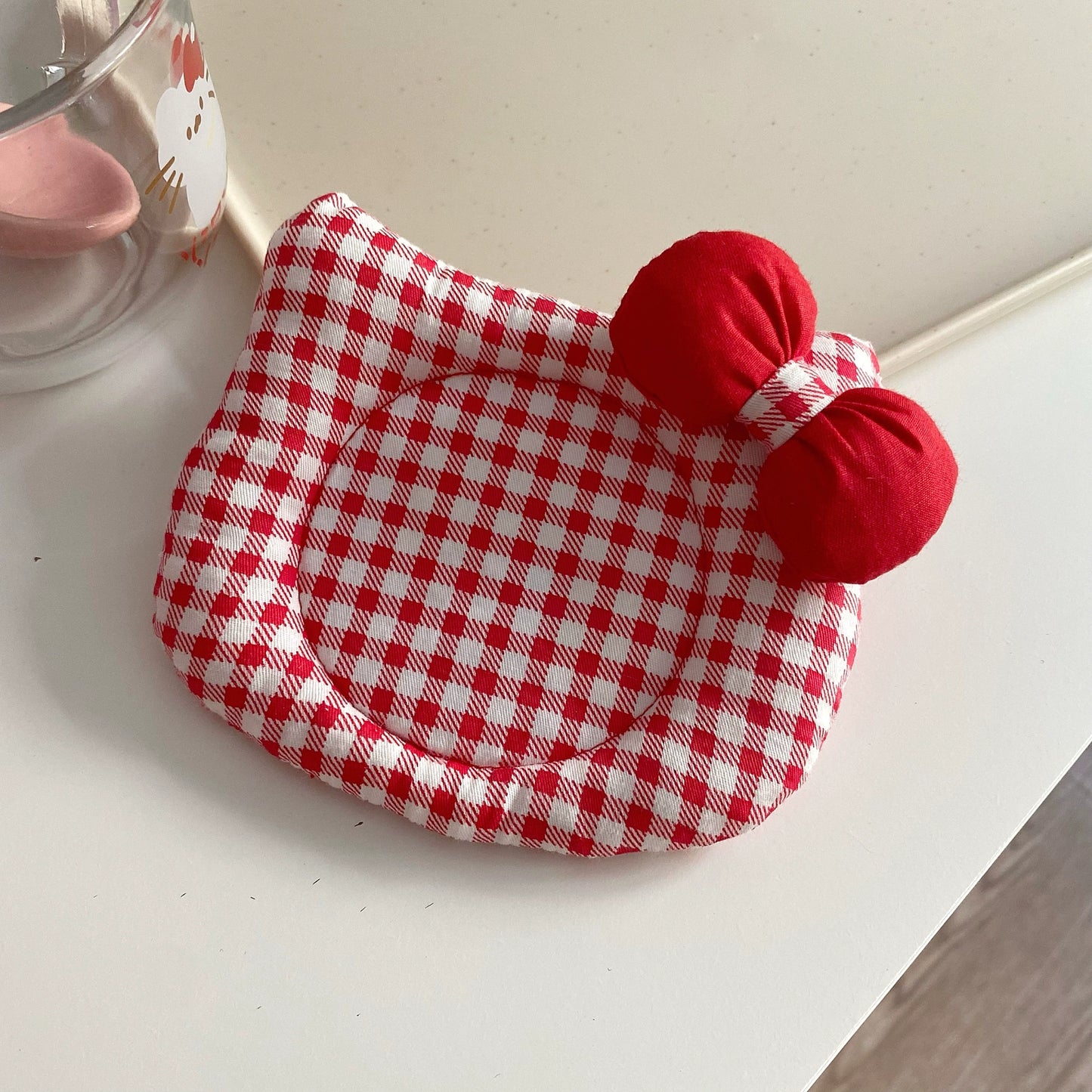 Hello Kitty Handmade Quilted Insulated Coasters Desktop Decoration