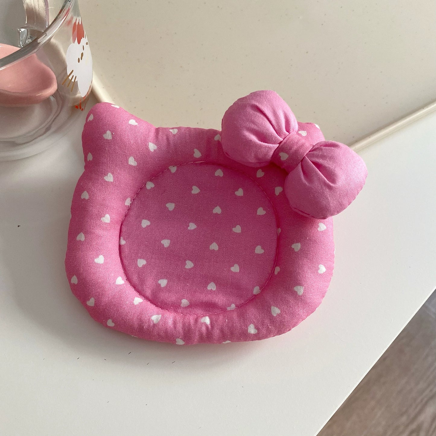 Hello Kitty Handmade Quilted Insulated Coasters Desktop Decoration