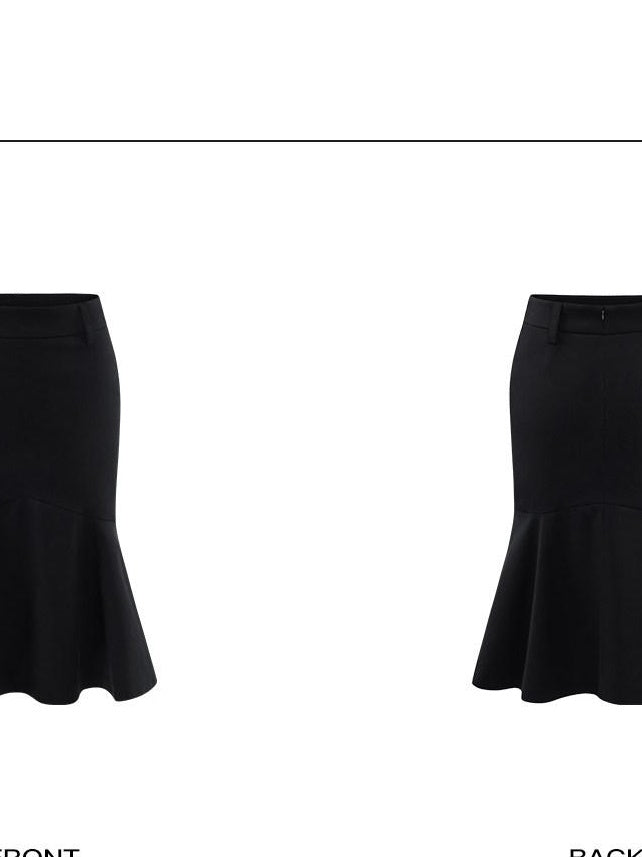 rovente Lined Asymmetric Low Waist Bodycon Zipper Women Daily Cotton Blend Midi Skits