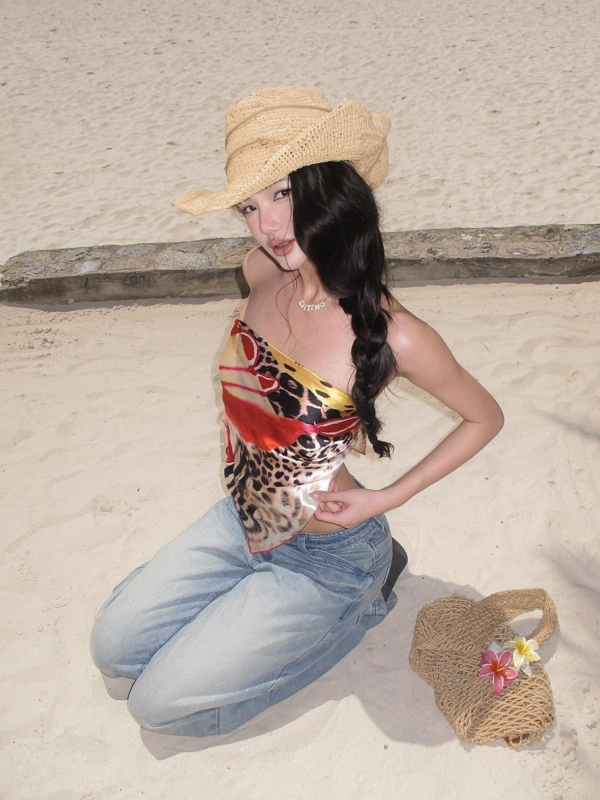 rovente 100 Percent Mulberry Silk Slim Animal Print Bandeau One Size Tube Tops