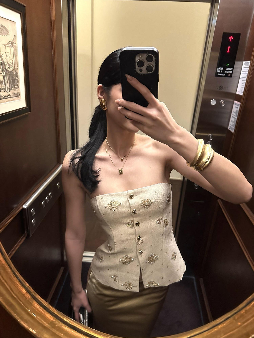 rovente Embroidered Cotton Strapless Slim Fit Elegant Women Party Travel Camisoles