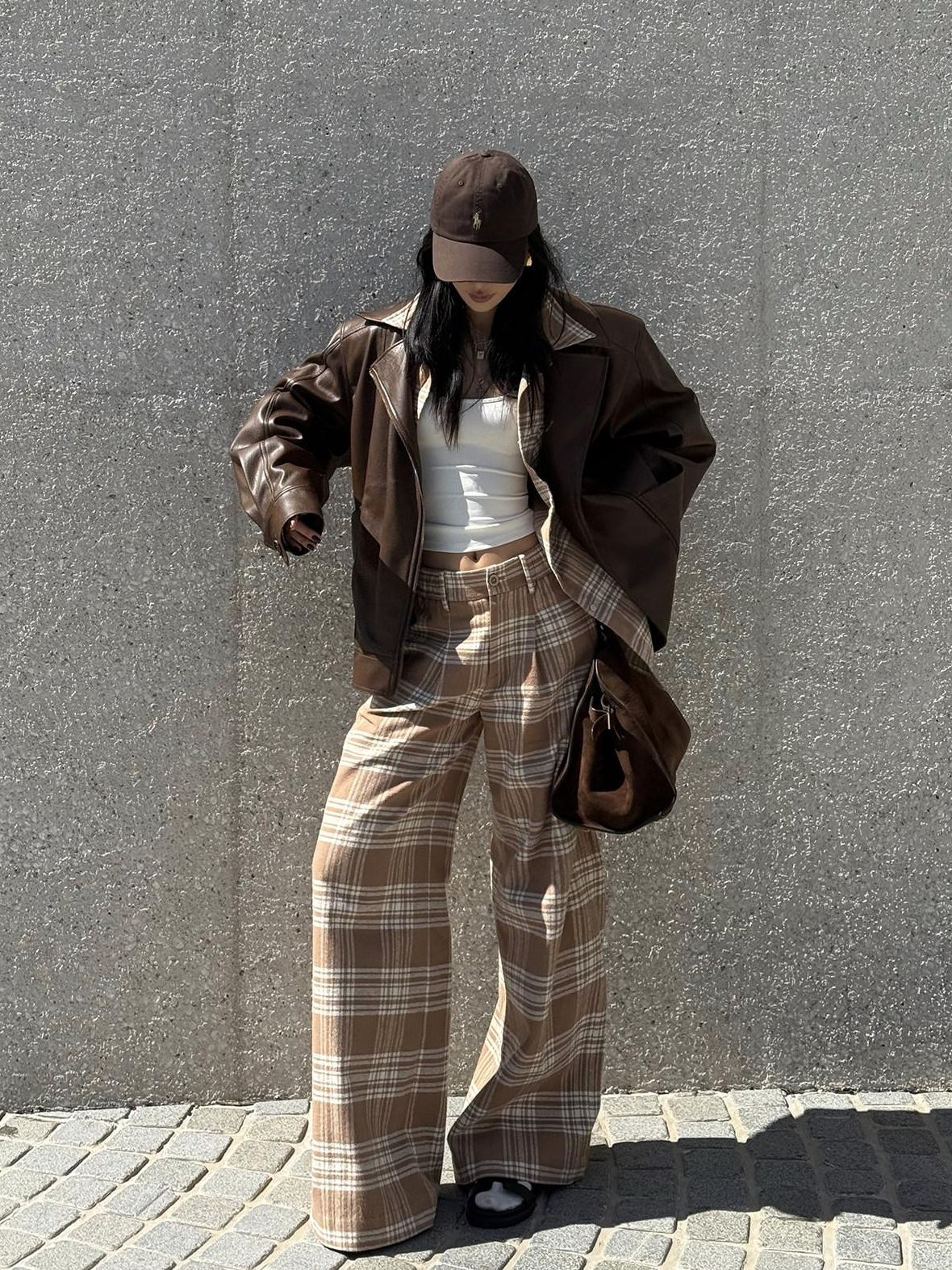 rovente 100 Percent Cotton Loose Plaid Button Long Sleeve Casual Women Top & Pants Sets