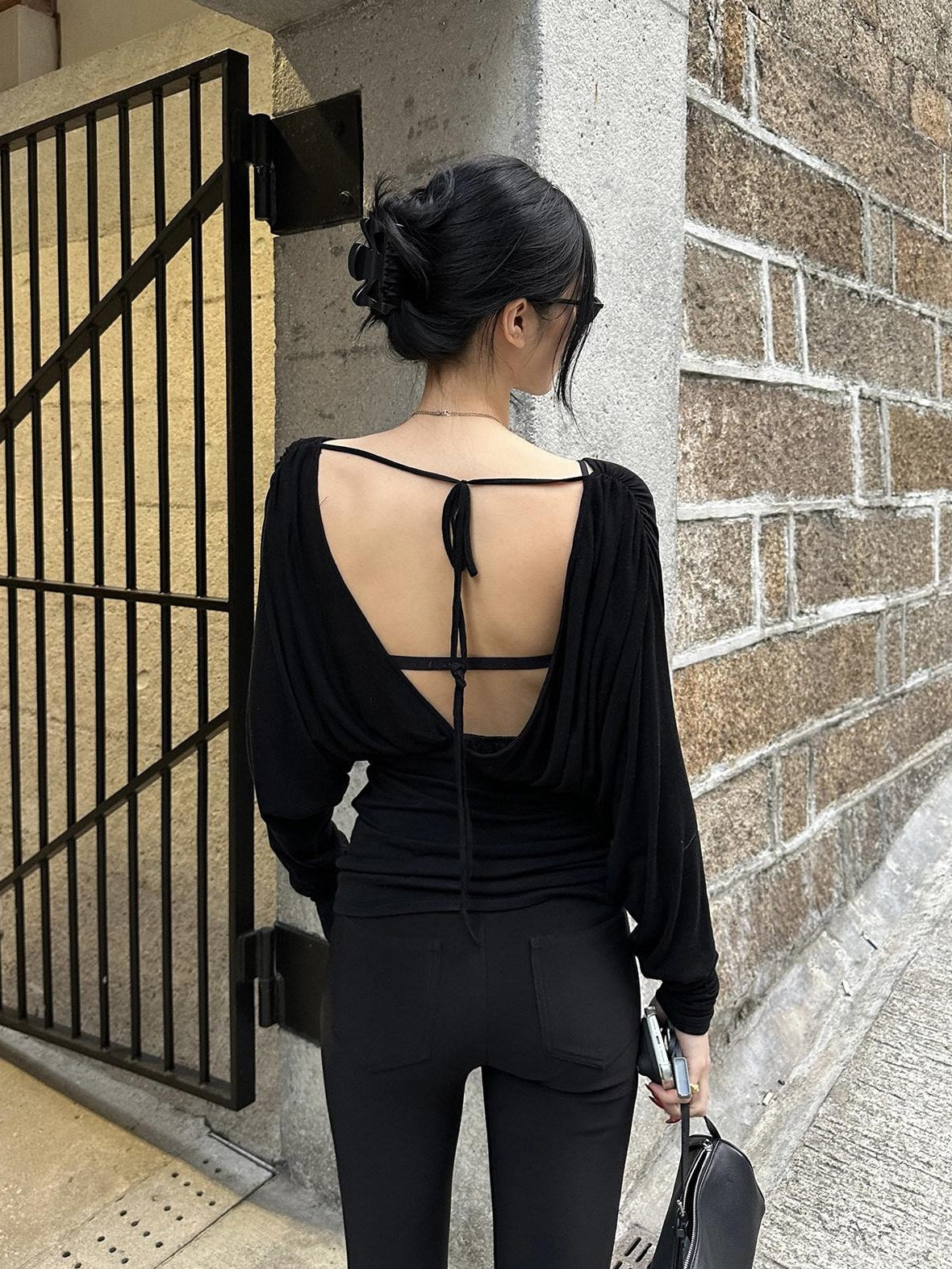 rovente Lyocell Wool V-neck Slim Fit Casual Women Solid Long Sleeve T-Shits