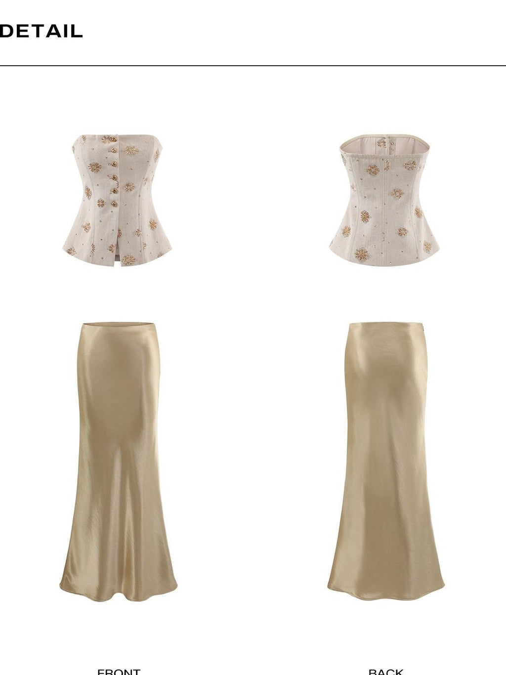 rovente Embroidered Cotton Strapless Slim Fit Elegant Women Party Travel Camisoles