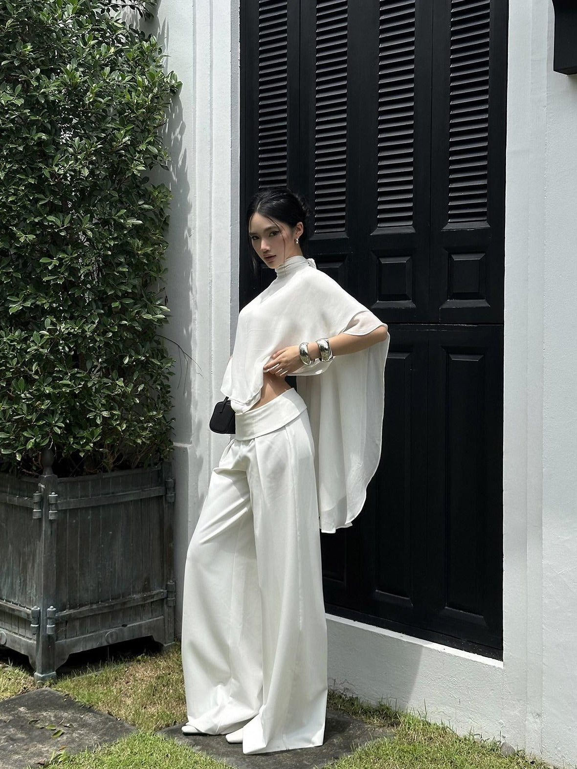 rovente Breathable Loose Ruffle Sleeve Women Lightweight Polyester Shot Sleeve T-Shits