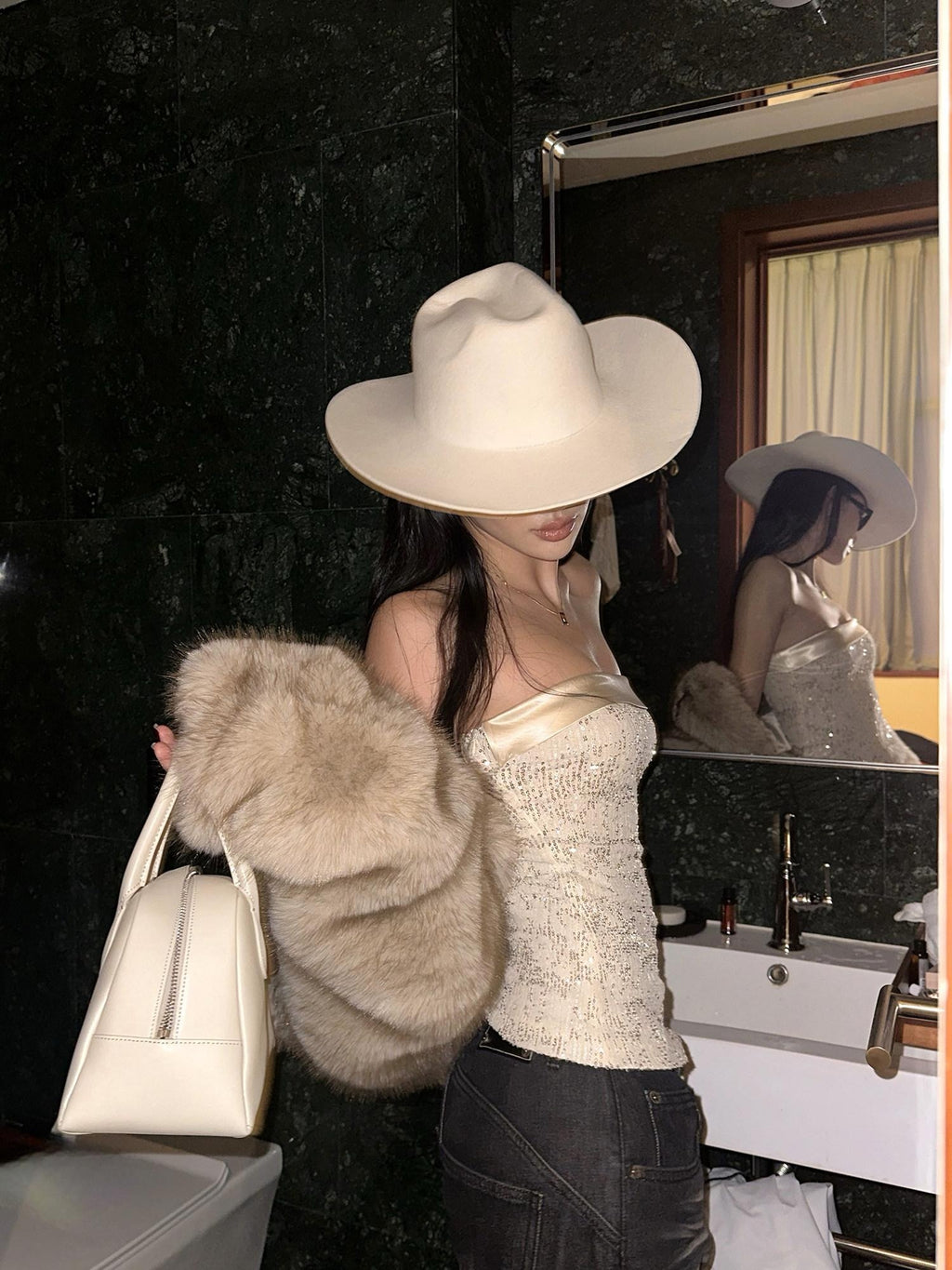 rovente Champagne Shimmer High Stretch Slim Fit Polyester Party Outing Women Tube Tops