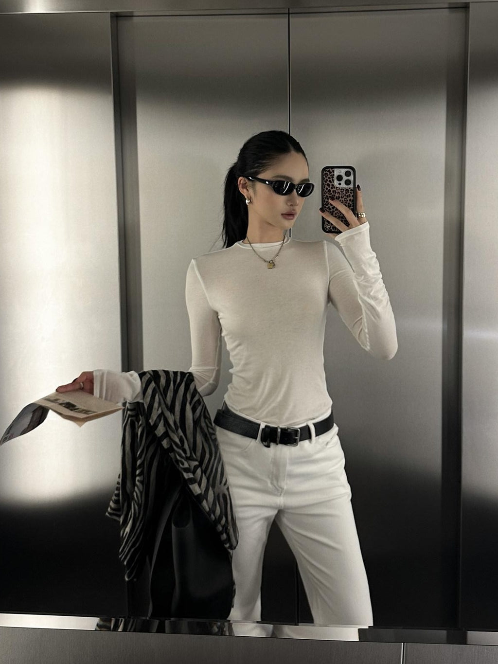 rovente Lyocell Wool Blend Casual Slim Fit Crew Neck Women Knit Long Sleeve T-Shits