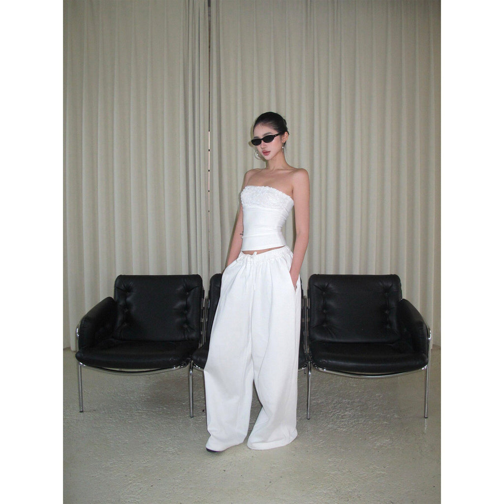 rovente_Versatile_Low_Rise_Elastic_Waist_Cotton_White_Loose_Women_Wide_Leg_Pants_MISSTT