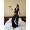 rovente_Zip_Fly_Casual_Office_Solid_Brown_Natural_Waist_Non_Stretch_Woven_Wide_Leg_Pants_MISSTT