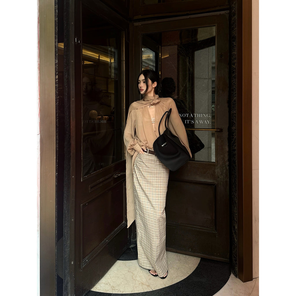 rovente_Pure_Cotton_Mid_Waist_Straight_Back_Slit_Zipper_Casual_Women_Beige_Maxi_Skits_MISSTT