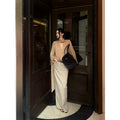 rovente_Pure_Cotton_Mid_Waist_Straight_Back_Slit_Zipper_Casual_Women_Beige_Maxi_Skits_MISSTT