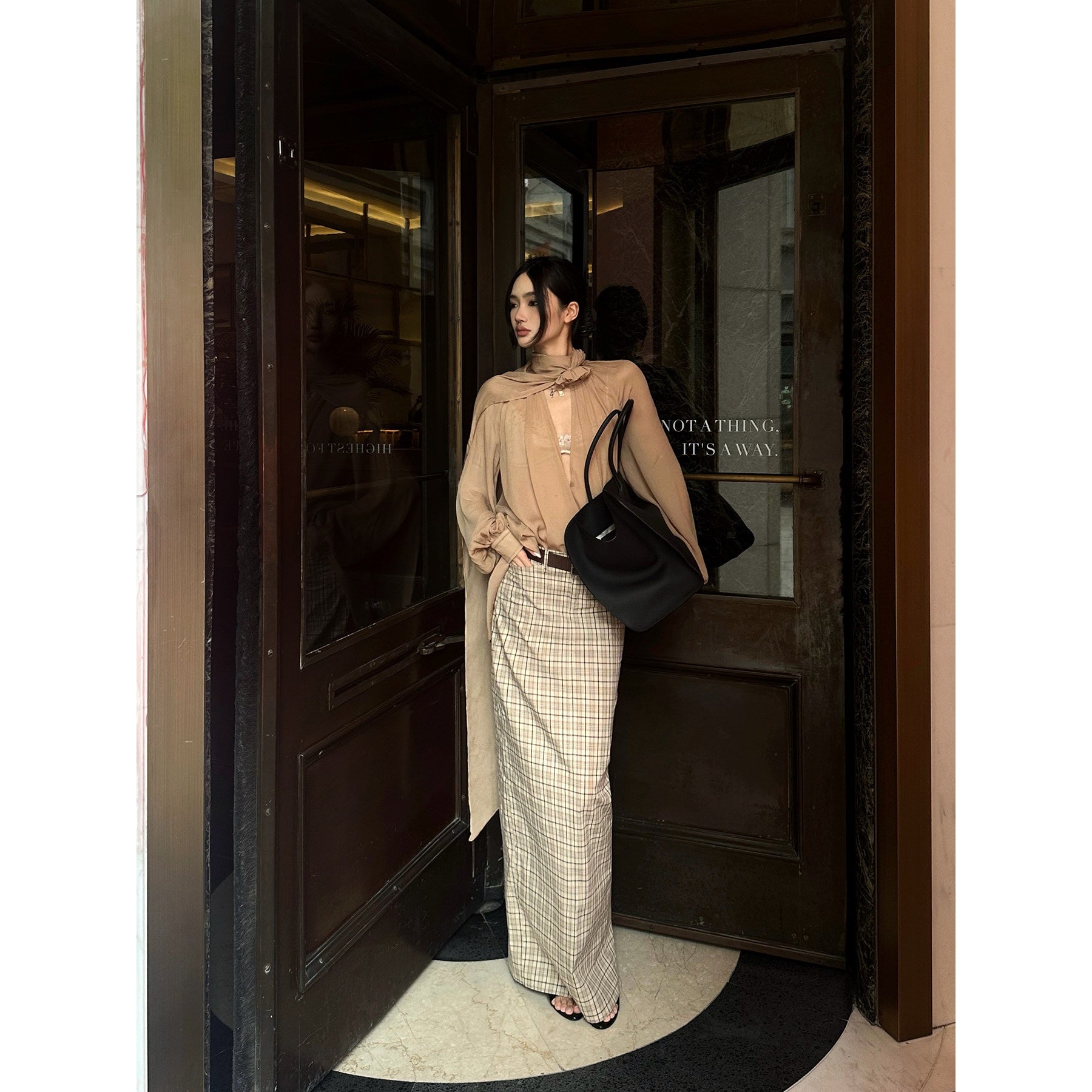 rovente_Pure_Cotton_Mid_Waist_Straight_Back_Slit_Zipper_Casual_Women_Beige_Maxi_Skits_MISSTT