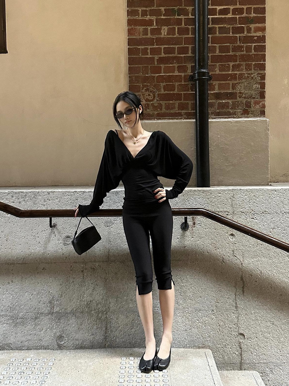 rovente Lyocell Wool V-neck Slim Fit Casual Women Solid Long Sleeve T-Shits