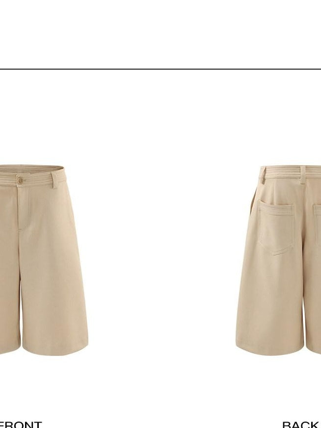 rovente Minimalist Straight Leg Natural Waist Khaki Women Wool Blend Mid-Length Shots