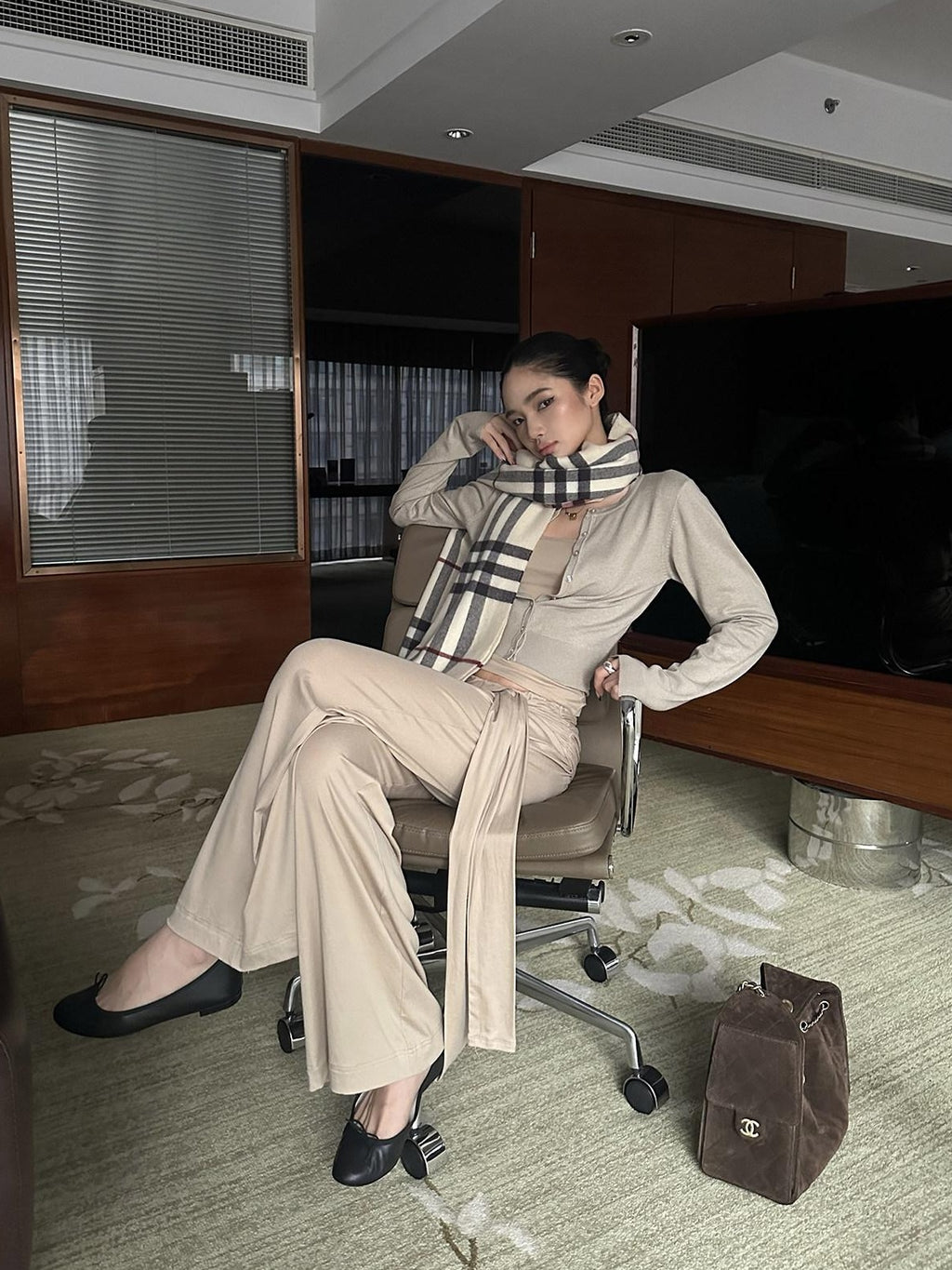 rovente High Stretch Lyocell Tie Waist Casual Straight Women Light Khaki Wide Leg Pants