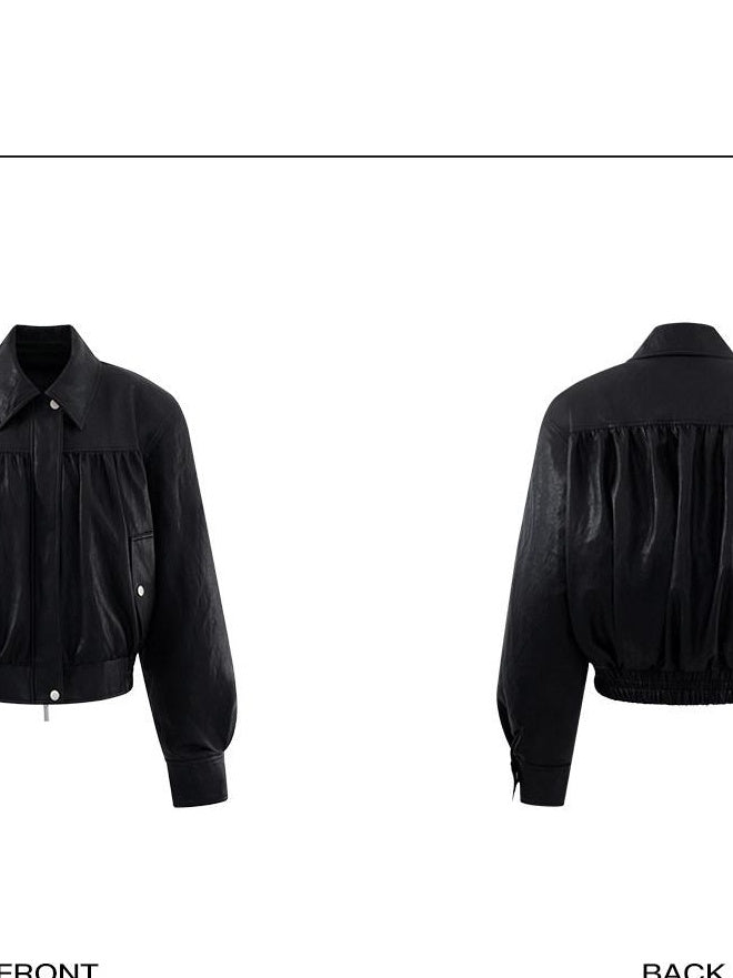 rovente 90% Duck Down Warm Casual Loose Short Zip Pocket Women Black Down Jackets