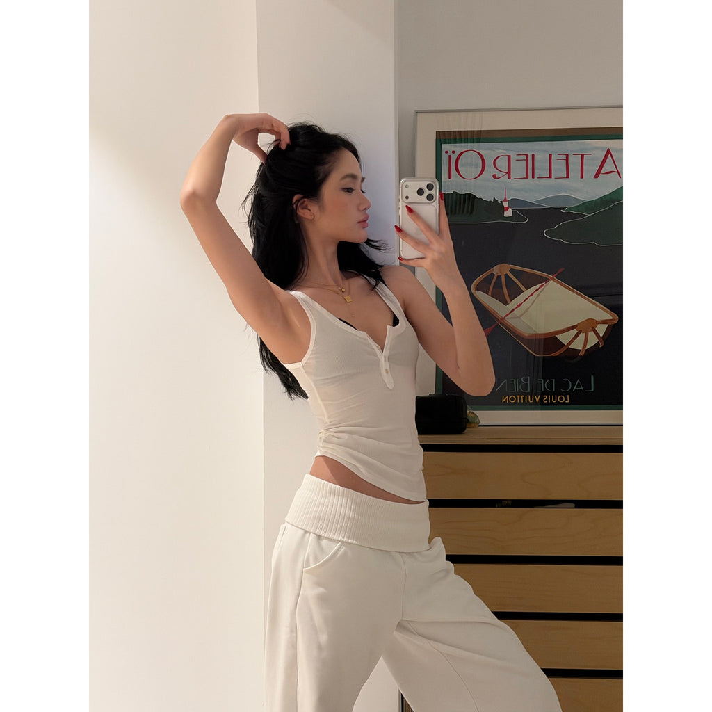 rovente_Lyocell_High_Stretch_Casual_Slim_U_Neck_Button_Women_White_Basic_Camisoles_MISSTT