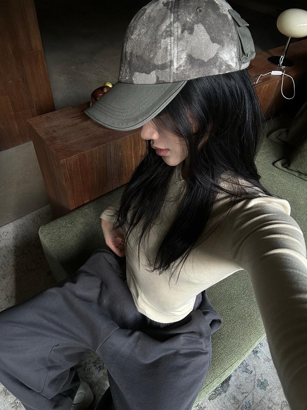 rovente Viscose Blend Slim Casual Round Neck Women Taupe Apricot Long Sleeve T-Shits