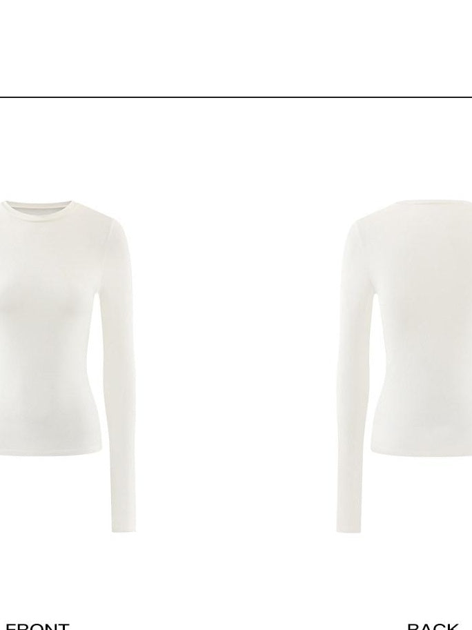 rovente Lyocell Wool Blend Casual Slim Fit Crew Neck Women Knit Long Sleeve T-Shits