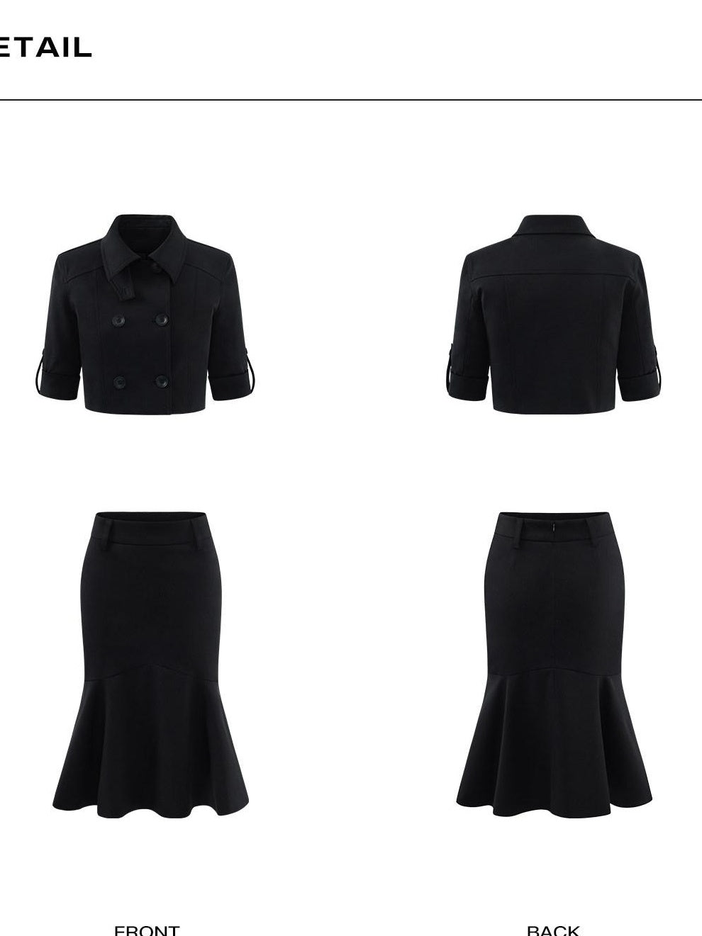 rovente Stretch Cotton Blend Casual Slim Fit Women Solid Black Midi Skits