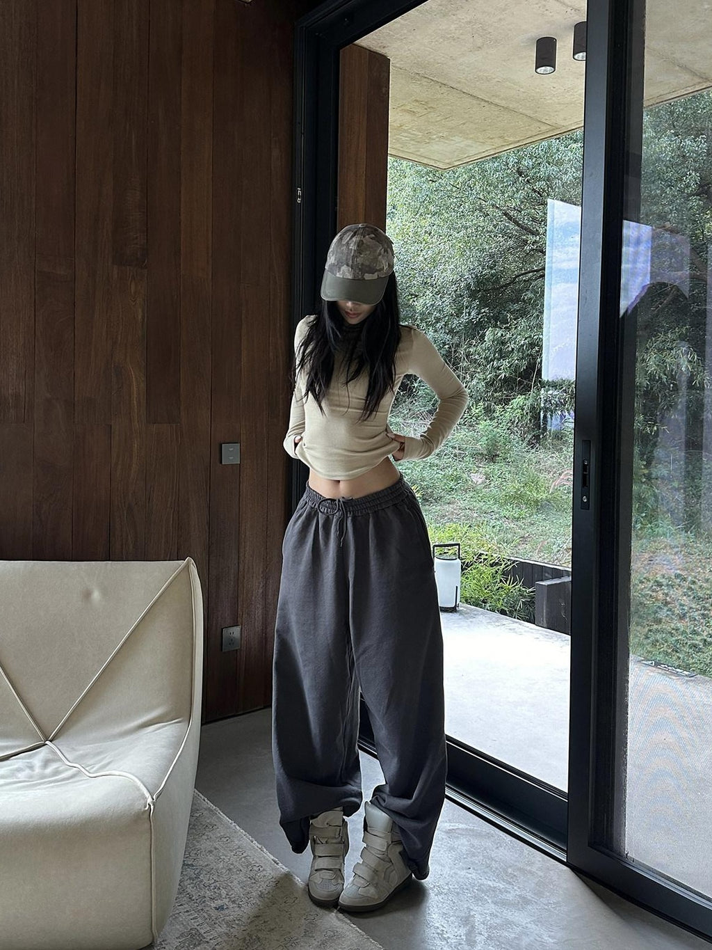 rovente Viscose Blend Slim Casual Round Neck Women Taupe Apricot Long Sleeve T-Shits