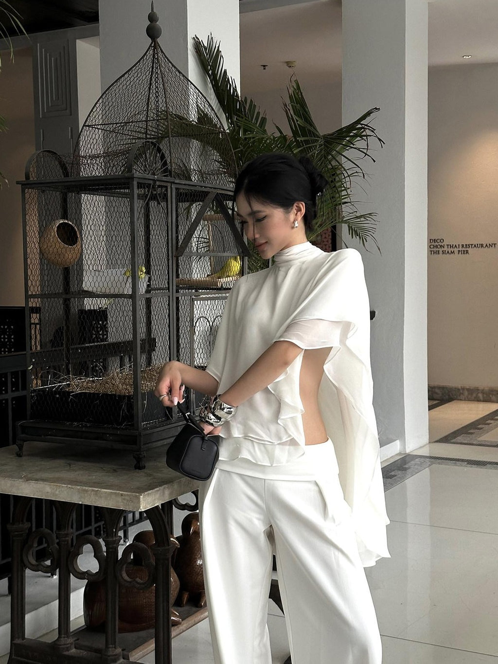 rovente Breathable Loose Ruffle Sleeve Women Lightweight Polyester Shot Sleeve T-Shits