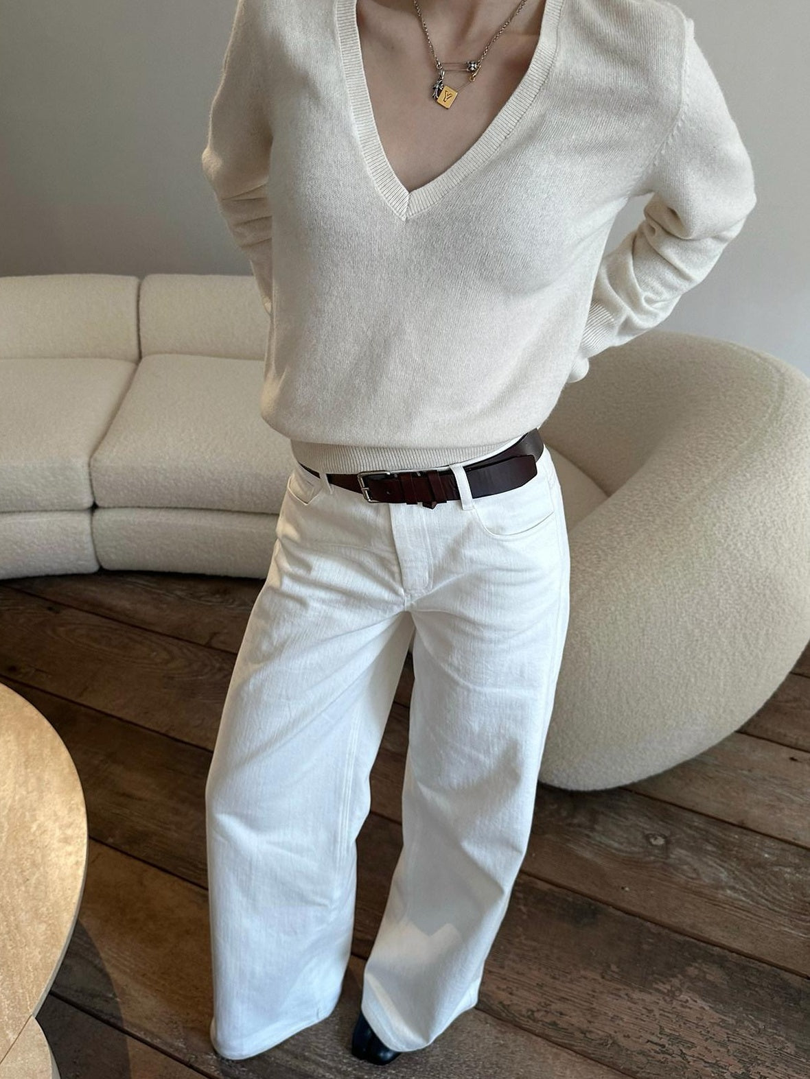 rovente Premium Cotton Casual Woven Relaxed Zip Fly Women White Wide Leg Jeans