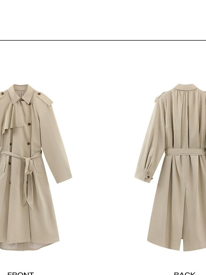 rovente Recycled Fiber Double Breasted Epaulet Minimal Straight Fit Long Coats