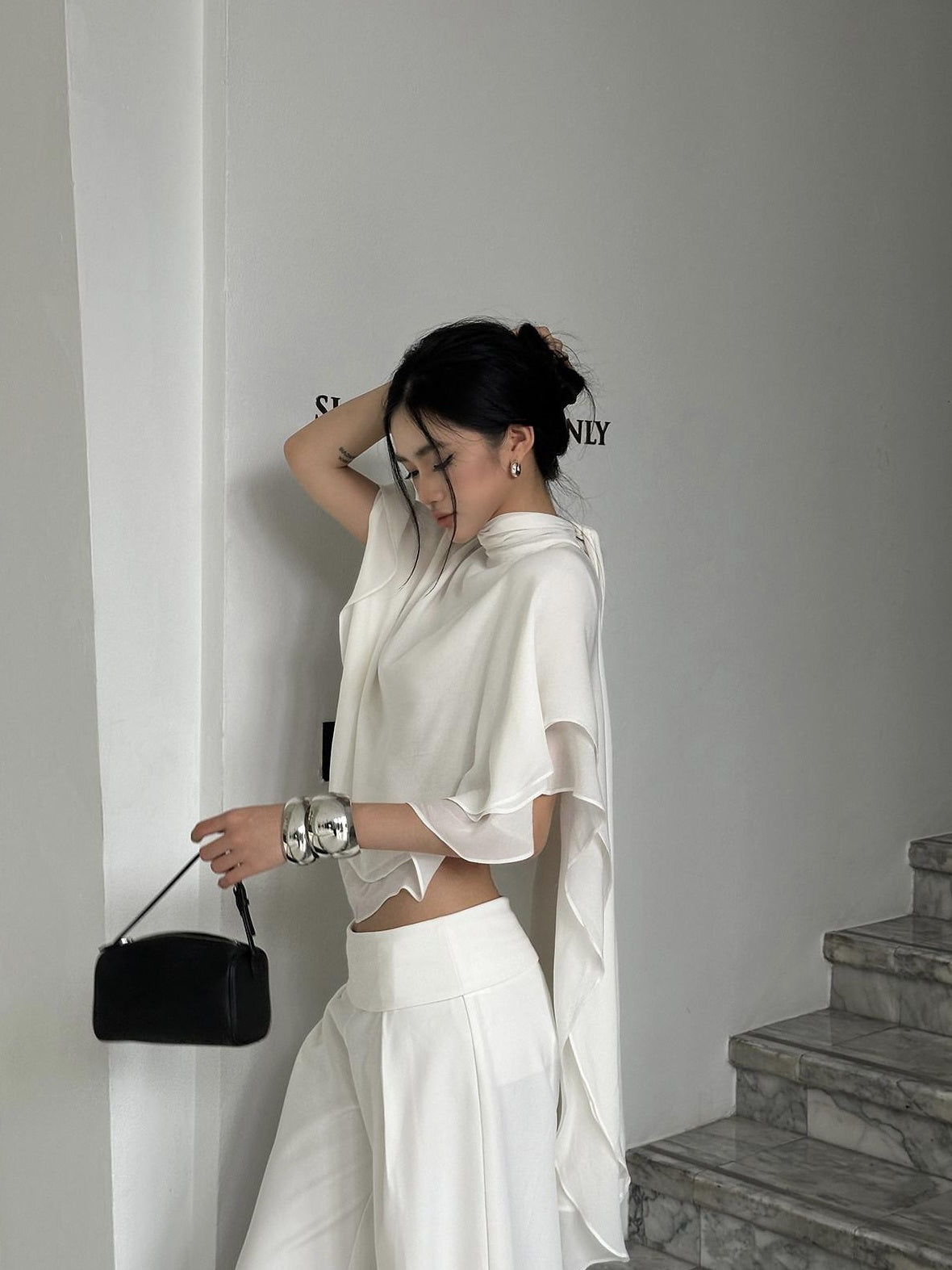 rovente Breathable Loose Ruffle Sleeve Women Lightweight Polyester Shot Sleeve T-Shits