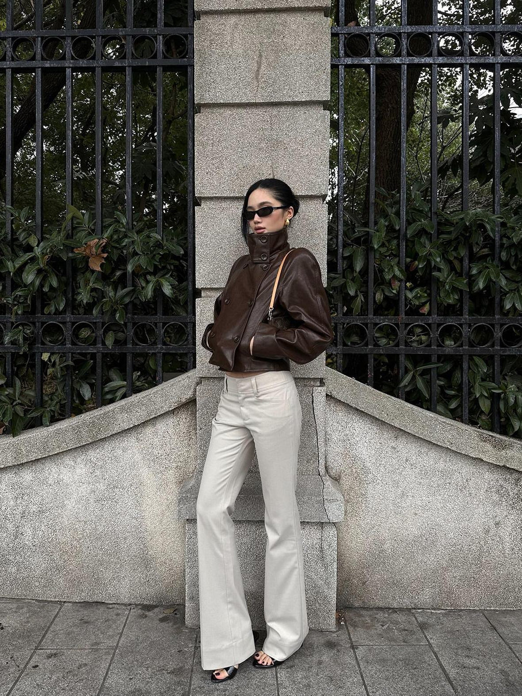 rovente Slim Low Rise Pockets Casual Straight Woven Women Daily Stone Staight Pants