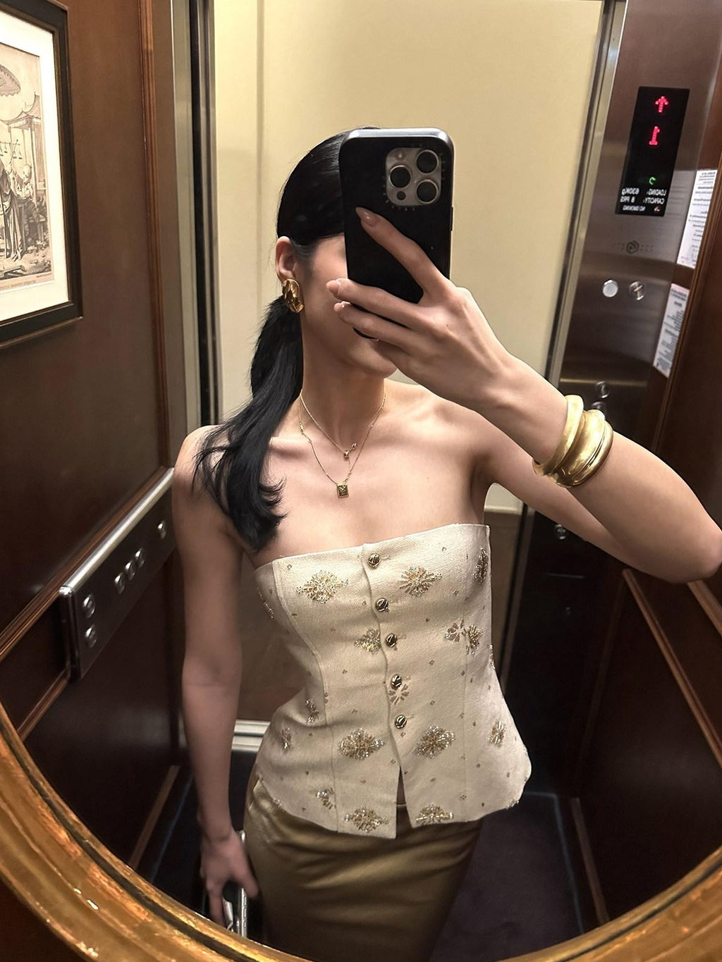 rovente Embroidered Cotton Strapless Slim Fit Elegant Women Party Travel Camisoles