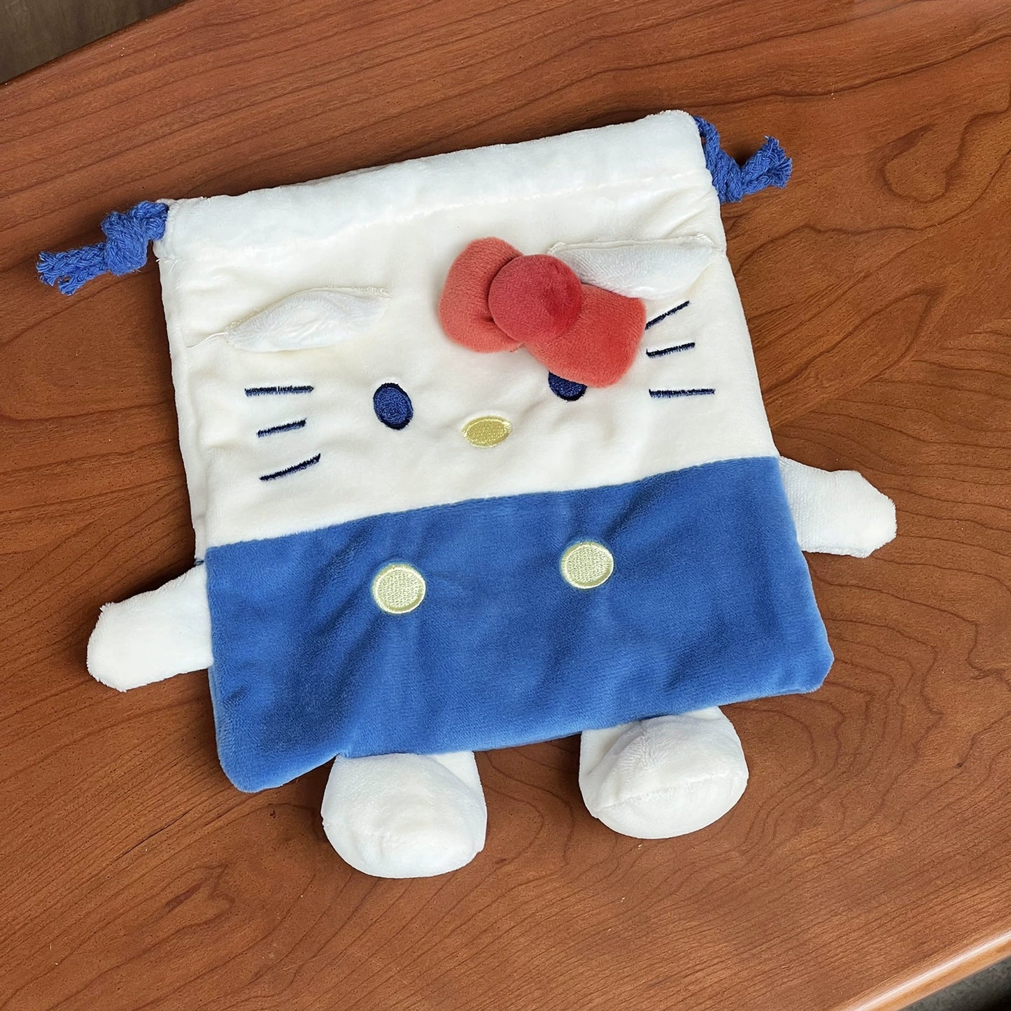 Hello Kitty Plush Drawstring Storage Sundries Bag