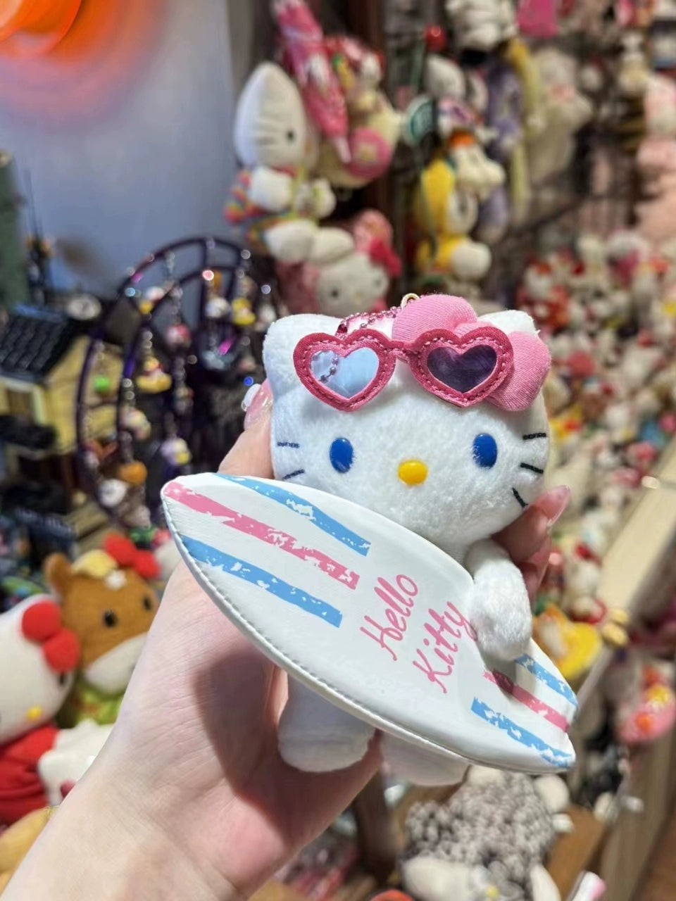 Hello Kitty Surfboard Plush Mascot Keychain