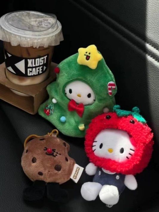 Hello Kitty Cap Accessories Series Plush Mascot Keychain
