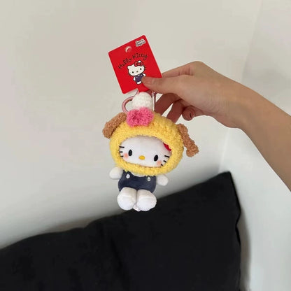 Hello Kitty Cap Accessories Series Plush Mascot Keychain