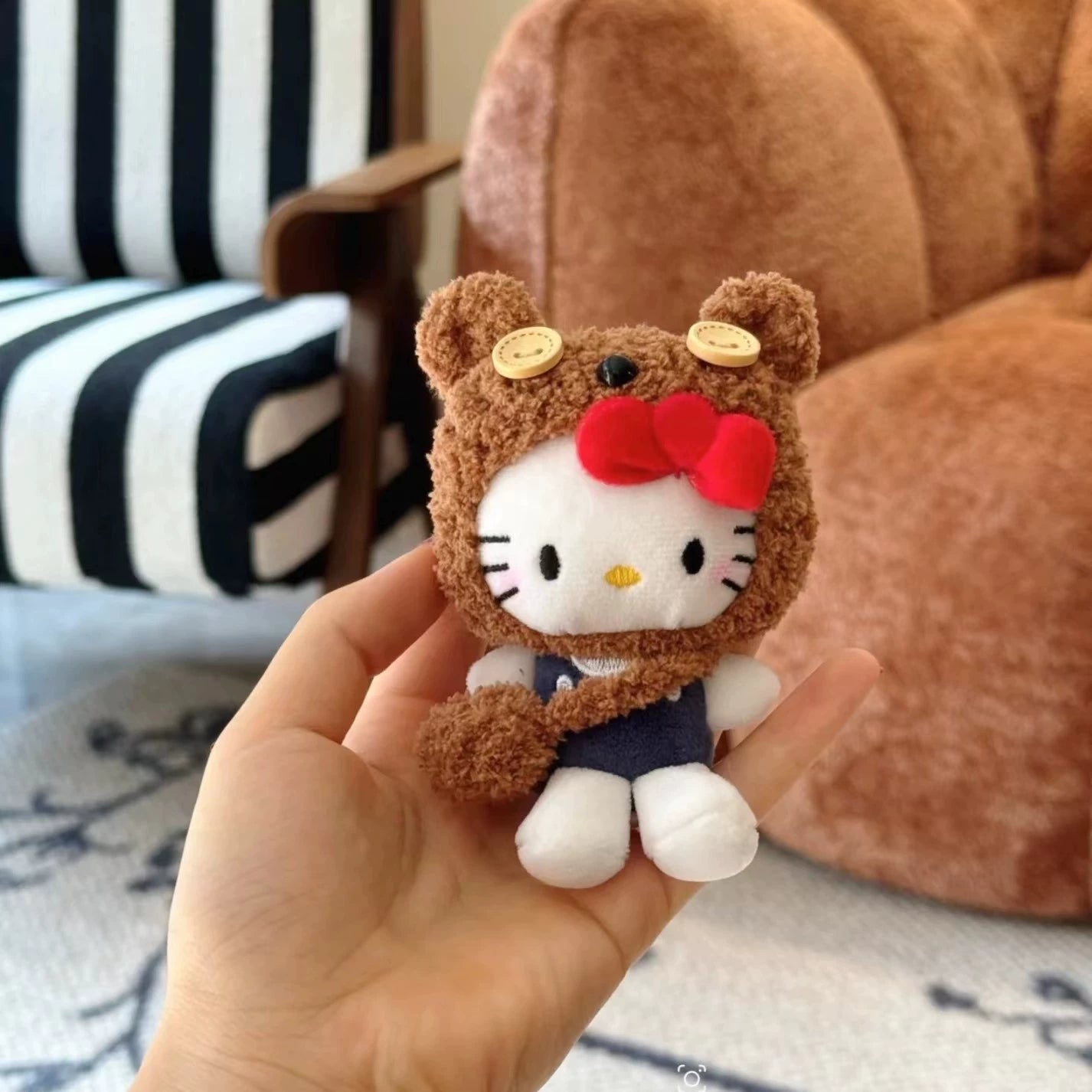 Hello Kitty Cap Accessories Series Plush Mascot Keychain