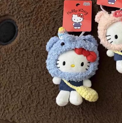 Hello Kitty Cap Accessories Series Plush Mascot Keychain