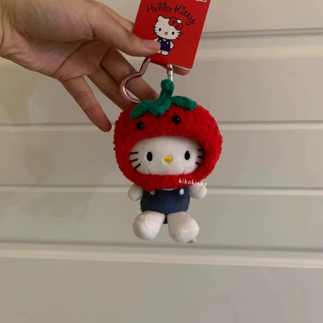 Hello Kitty Cap Accessories Series Plush Mascot Keychain