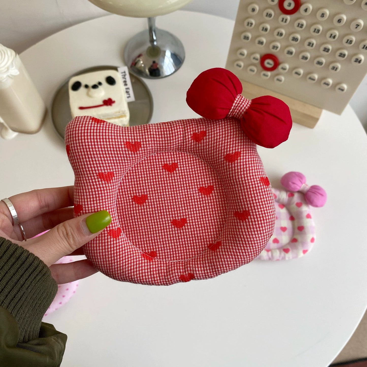 Hello Kitty Handmade Quilted Insulated Coasters Desktop Decoration