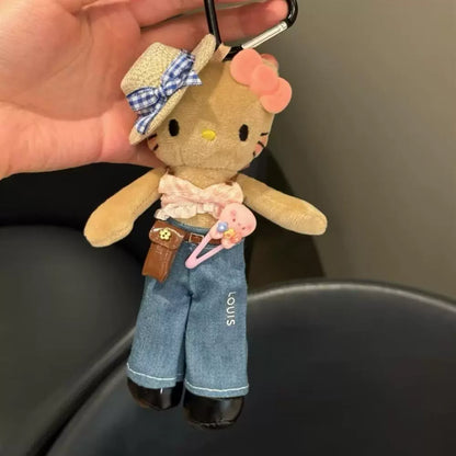 Hello Kitty Dress Up Long Legs Plush Mascot Keychain