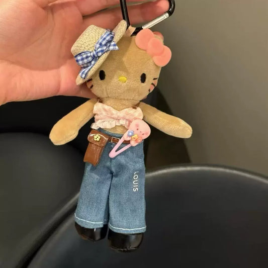 Hello Kitty Dress Up Long Legs Plush Mascot Keychain