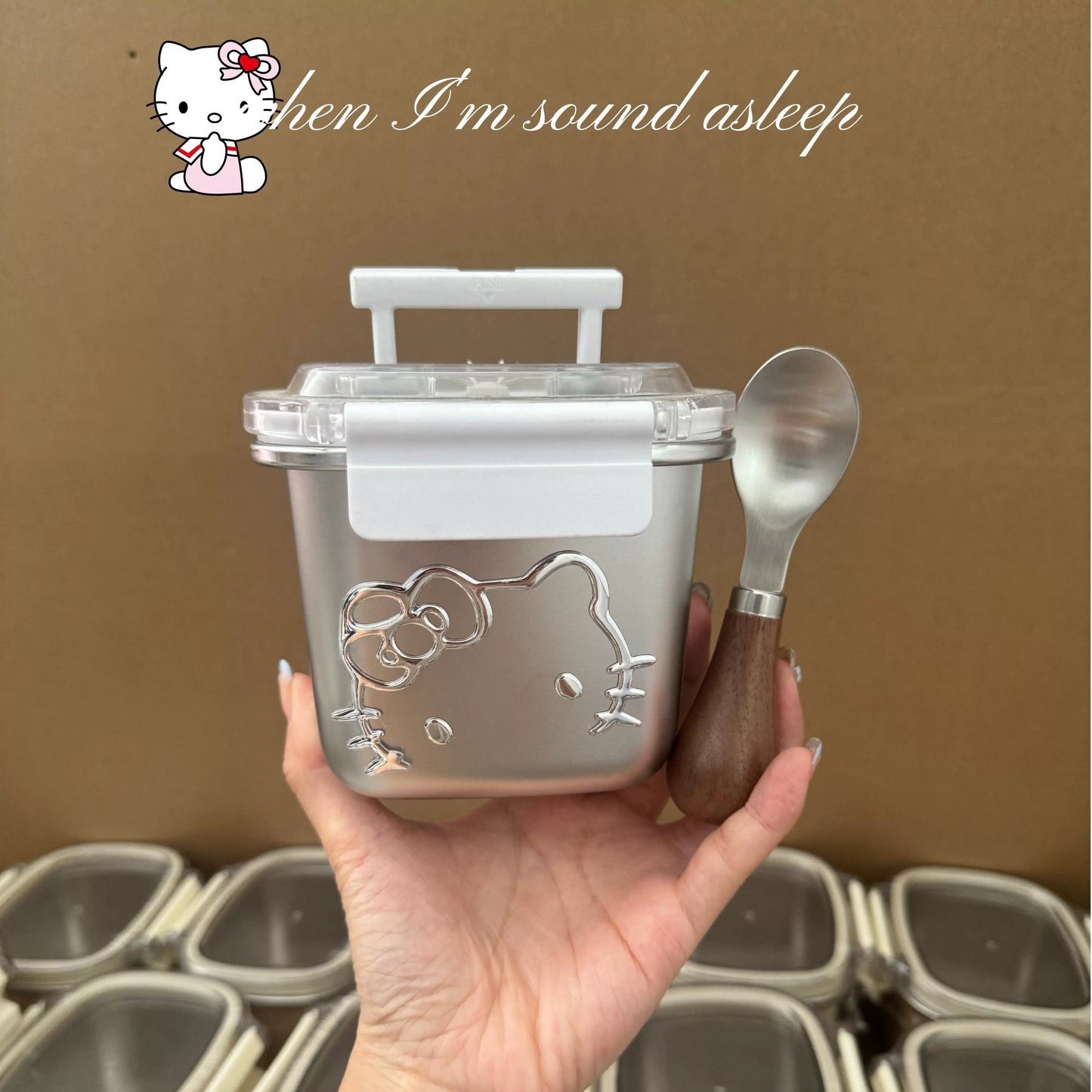 Hello Kitty Lunch Box 304 Stainless Steel with Handle