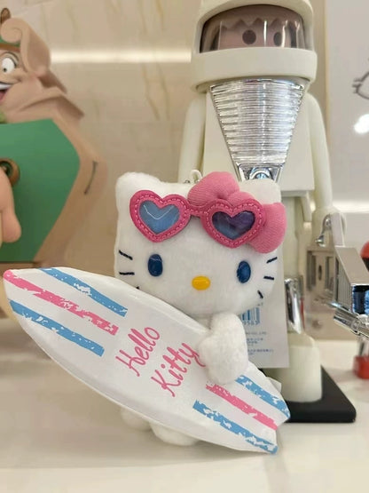 Hello Kitty Surfboard Plush Mascot Keychain