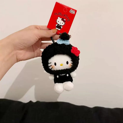 Hello Kitty Cap Accessories Series Plush Mascot Keychain