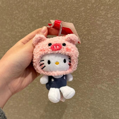 Hello Kitty Cap Accessories Series Plush Mascot Keychain