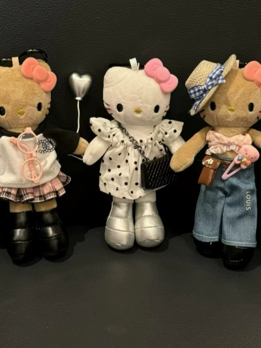 Hello Kitty Dress Up Long Legs Plush Mascot Keychain