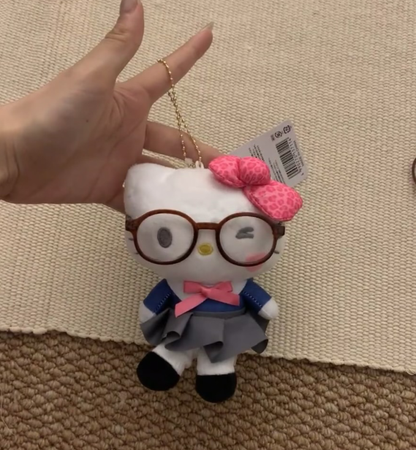 Hello Kitty JK Uniform Y2K Plush Mascot Keychain
