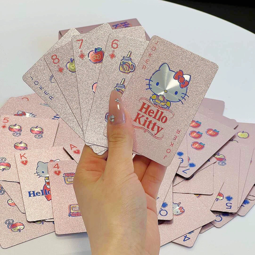 Hello Kitty Rose Gold PVC Waterproof Playing Card