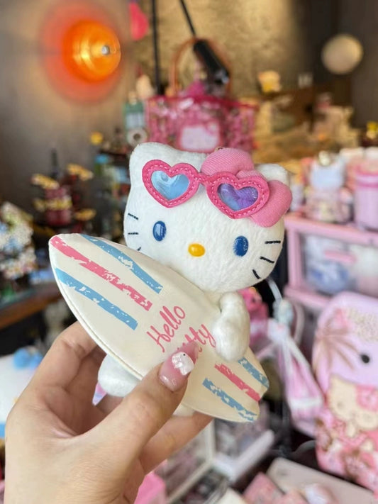 Hello Kitty Surfboard Plush Mascot Keychain